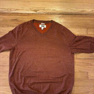 Joseph Abboud Rust V-Neck Men's Sweater - Large